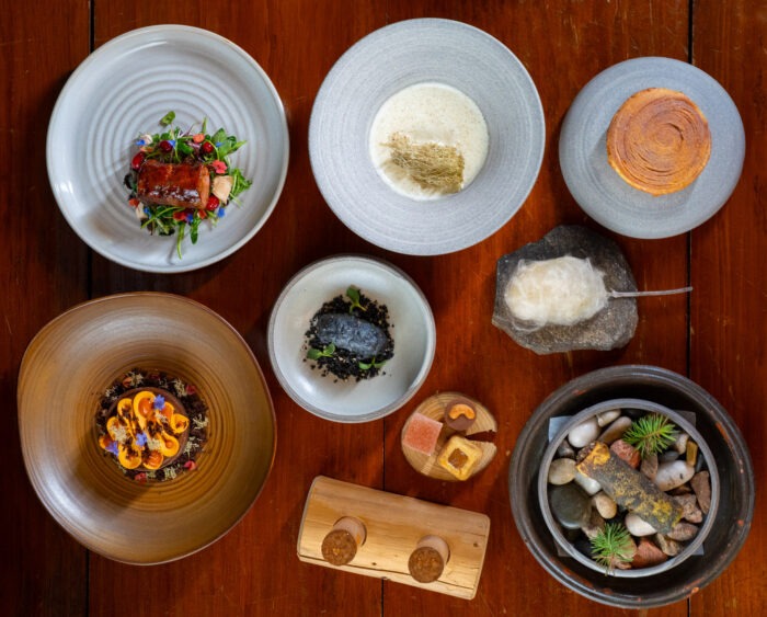 Menu gastronomique huit service du Baluchon, printemps été 2026