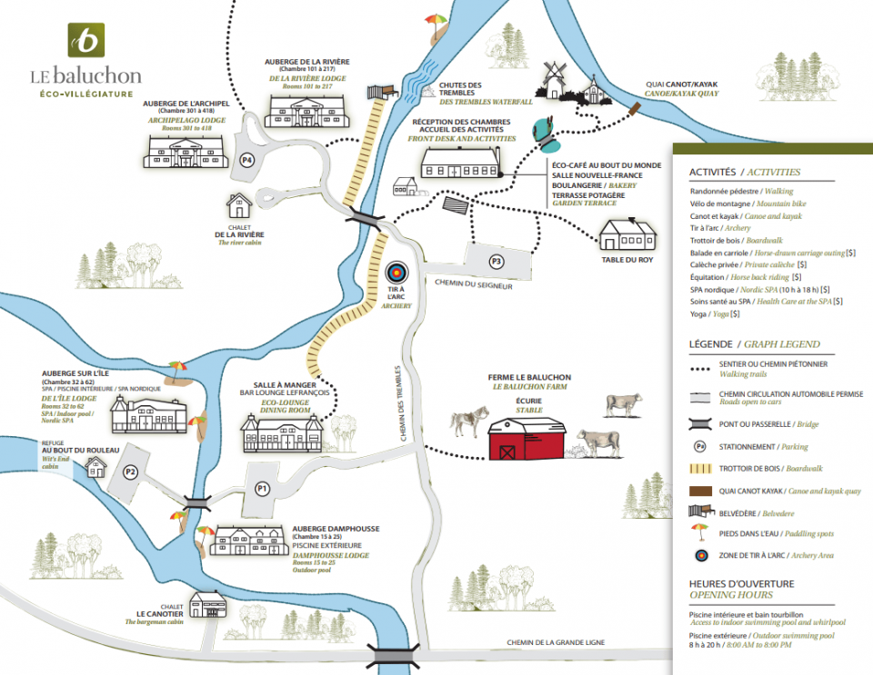 Carte du site, Le Baluchon Éco-villégiature