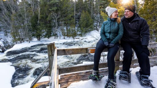 Randonnée en hiver. Chute rivière Du Loup.