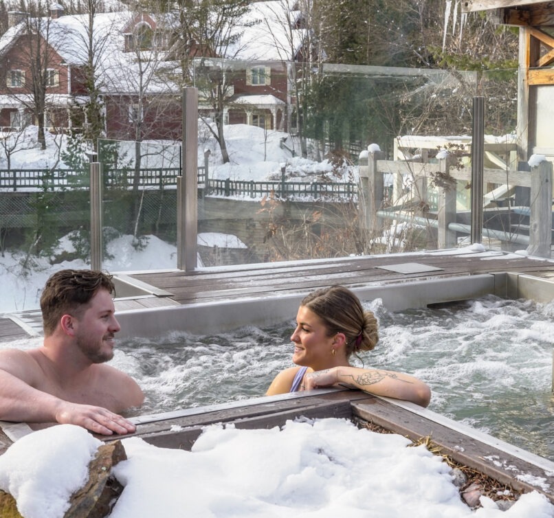 Bain nordique spa Le Baluchon hiver
