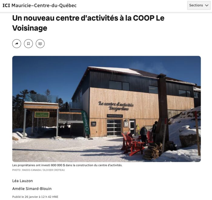 Reportage ICI Mauricie–Centre-du-Québec sur le centre des activités du Baluchon